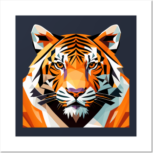 Polygon of tiger monster in cartoon Posters and Art